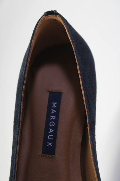 Margaux Womens Slip On Round Toe Classic Ballet Flats Midnight Suede Size 34.5W