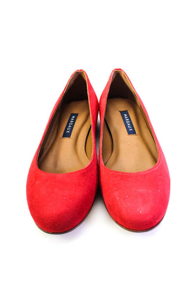 Margaux Womens Slip On Round Toe Classic Ballet Flats Poppy Red Suede Size 34.5N