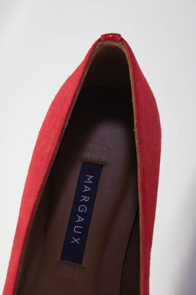 Margaux Womens Slip On Round Toe Classic Ballet Flats Poppy Red Suede Size 34.5N