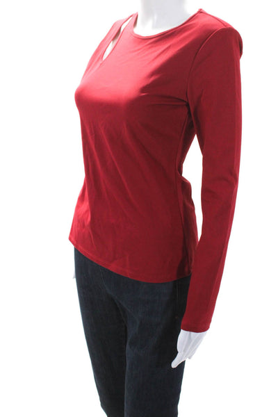 BCBG Max Azria Womens Jersey Knit One Sleeve Cut Away Blouse Top Red Size XS