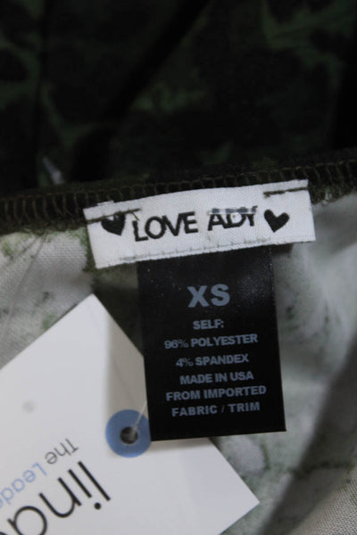 Love Ady Womens Crepe Leopard Print Cap Sleeve Sheath Dress Green Size XS