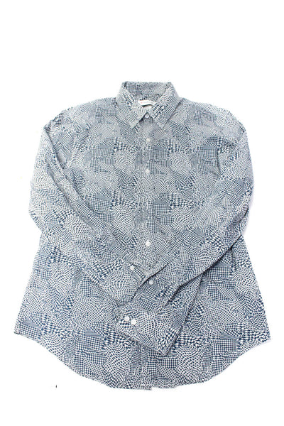 Calvin Klein Mens Button Up Dress Shirts Blue Size 15 14 Lot 2