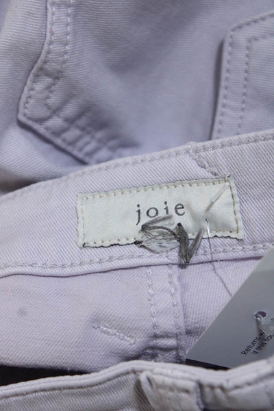 Joie Womens Denim Zipper Pockets High Rise Slim Cut Pants Lavender Size 6