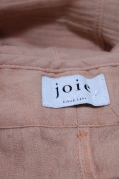 Joie Womens Cotton Gauze Braided Belt High Rise Pants Peach Trousers Size 6