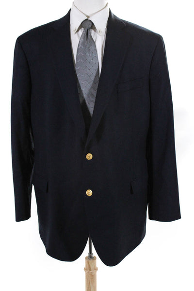 Brooks Brothers Mens Two Button Explorer Fitzgerald Blazer Navy Blue Size 48