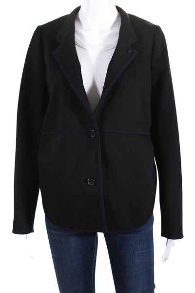 J Crew Womens Buttoned-Up Darted Mock Neck Long Sleeve Jacket Black Size 4