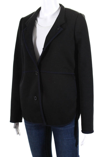 J Crew Womens Buttoned-Up Darted Mock Neck Long Sleeve Jacket Black Size 4