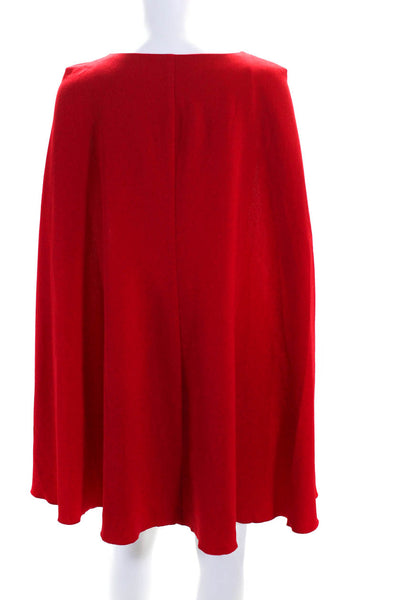 Trina Turk Women V Neck Cape Sleeve Sheath Dress Red Size 0