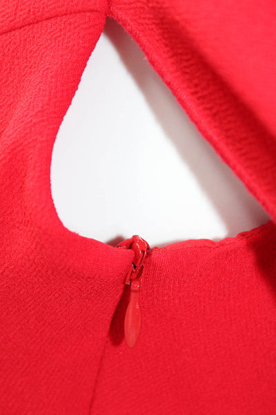 Trina Turk Women V Neck Cape Sleeve Sheath Dress Red Size 0