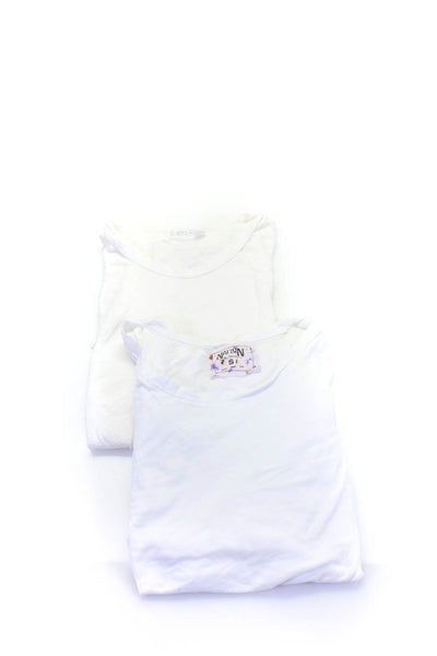 Nation LTD Women's Round Neck Long Sleeve Basic T-Shirt White Size S Lot 2