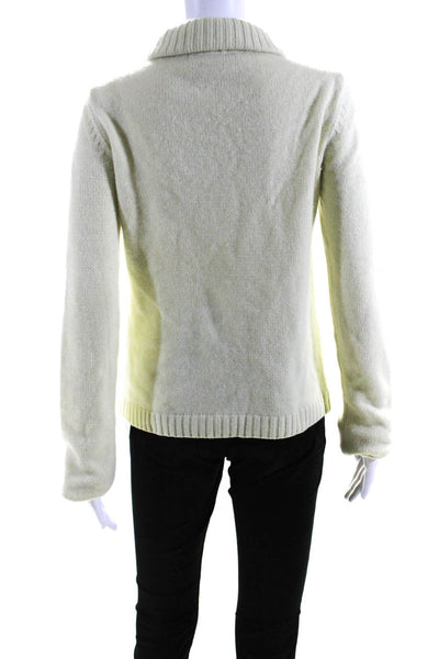 Richard Tyler Womens Cashmere Long Sleeves Turtleneck Sweater White Size Small
