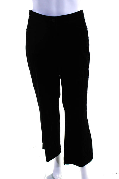 Escada Womens Velvet Wide Leg High Rise Pants Black Cotton Size EUR 40