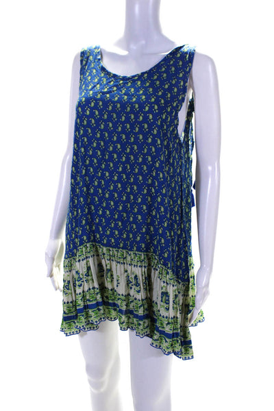 Faithfull The Brand Womens Paisley Print Sleeveless Mini Dress Blue Size S