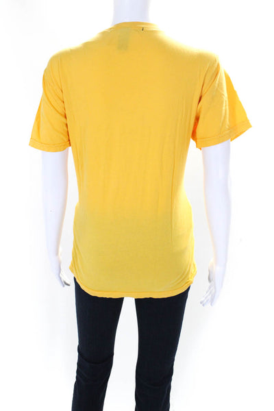 Marc Jacobs Womens Jersey Knit Music Graphic Tee T-Shirt Yellow Size M