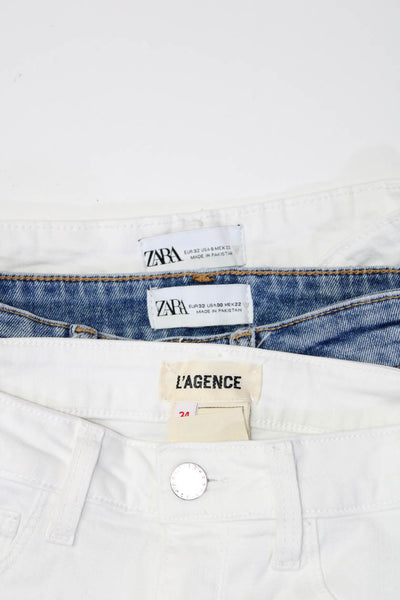 L'Agence Zara Womens Skinny Leg Jeans White Blue Cotton Size 24 00 0 Lot 3
