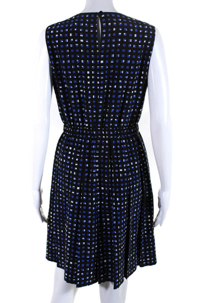 Kate Spade Womens Silk Sleeveless Geometric Print A Line Dress Black Size Size 6
