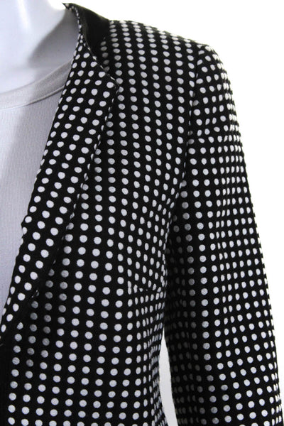 Akris Punto Women's Round Neck Long Sleeves Open Front Polka Dot Blazer Size 8