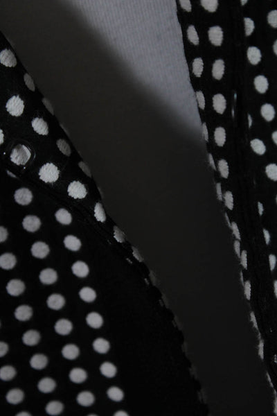 Akris Punto Women's Round Neck Long Sleeves Open Front Polka Dot Blazer Size 8
