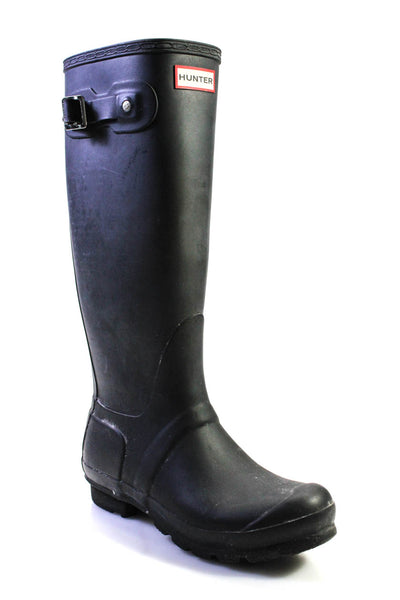Hunter Womens Knee High Rubber Rain Boots Black Size 7