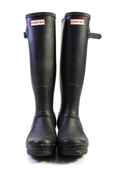 Hunter Womens Knee High Rubber Rain Boots Black Size 7
