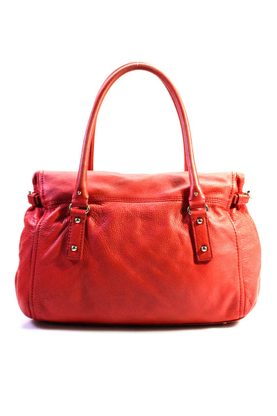 Kate Spade Womens Leather Gold Tone Accent Slouchy Foldover Bag Red Size M