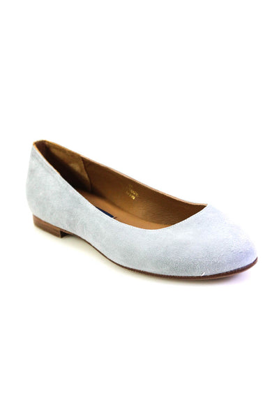 Margaux Womens Slip On Round Toe Classic Ballet Flats Slate Gray Suede Size 33