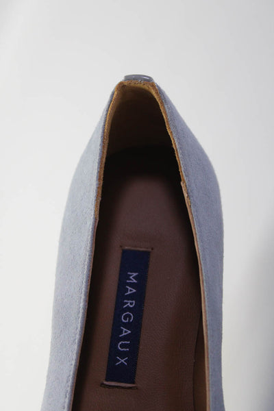 Margaux Womens Slip On Round Toe Classic Ballet Flats Slate Gray Suede Size 33