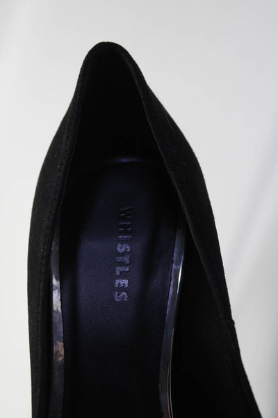 Whistles Womens Stiletto Pointed Toe Pumps Black Suede Size 39W