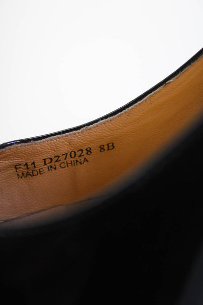 Cole Haan Womens Slip On Block Heel Round Toe Pumps Black Patent Leather Size 8B