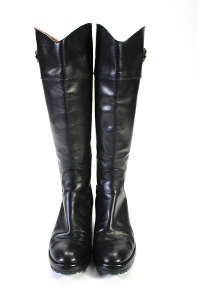 Fratelli Rossetti Women's Zip Closure Block Heels Knee High Boot Black Size 6