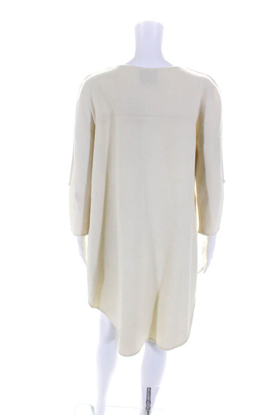 3.1 Phillip Lim Womens Wool Blend Round Neck Long Sleeve Dress Beige Size 8