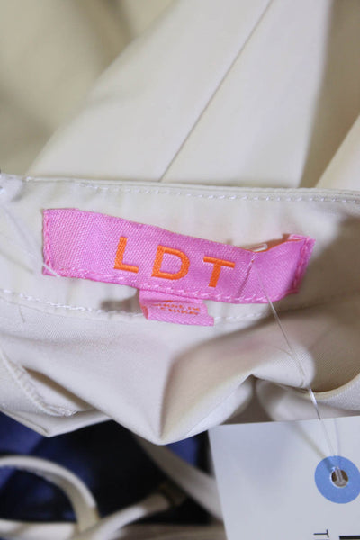 LDT Womens Woven Puff Sleeve Lace Up Cargo Pocket Shift Dress Khaki Size 2