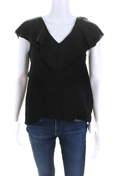 Zadig & Voltaire Womens Silk Short Sleeves Blouse Black Size Extra Small