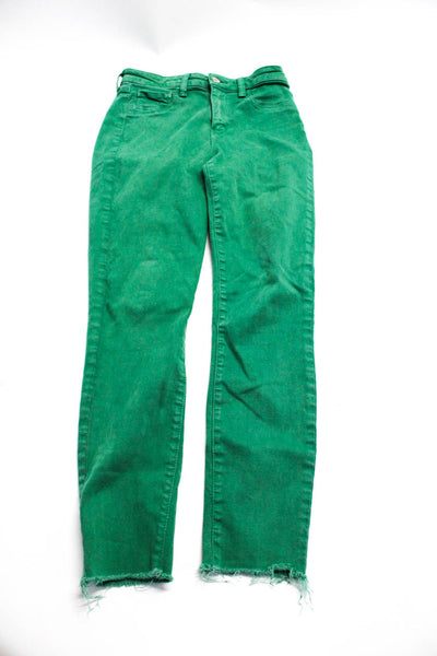 L'Agence Womens Mid Rise Skinny Leg Margot Jeans Green Cotton Size 27 Lot 2