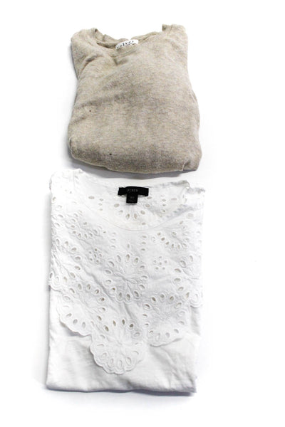 J Crew Velvet by Graham and Spencer Womens Eyelet Lace Top White Size XS M Lot 2