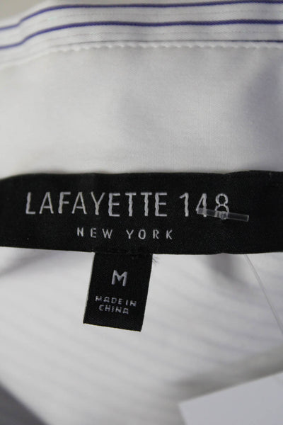 Lafayette 148 New York Women's Long Sleeves Button Down Stripe Shirt Size M