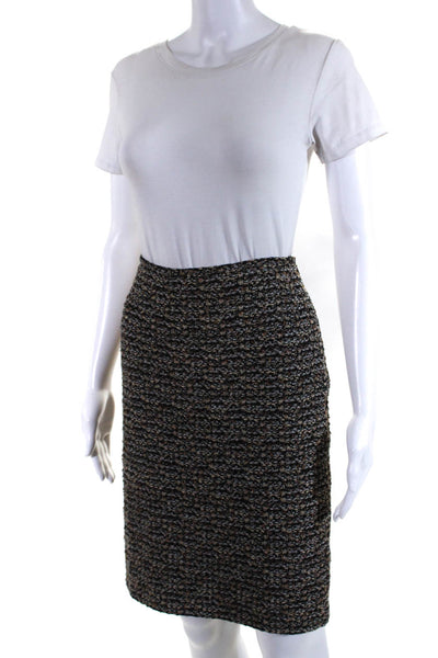 St. John Women's Zip Closure A-Line Tweed Mini Skirt Black Size 4