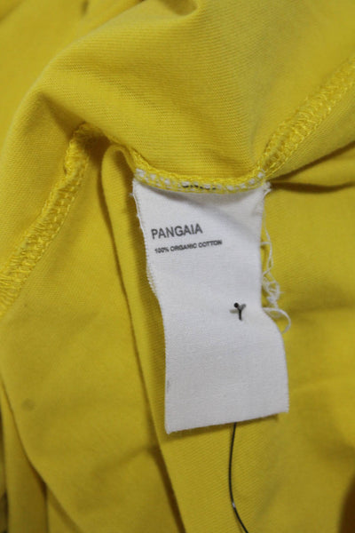 Pangaia Womens Short Sleeve Crew Neck Tee Shirt Yellow Cotton Size Small