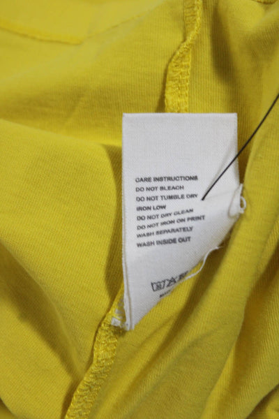 Pangaia Womens Short Sleeve Crew Neck Tee Shirt Yellow Cotton Size Small
