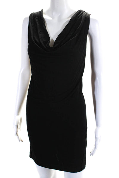 Haute Hippie Womens Jersey Knit Sleeveless Cowl Neck Mini Dress Black Size S