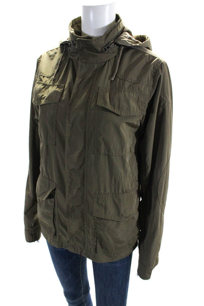 I. Spiewak & Sons Womens Full Zip Short Hooded Anorak Jacket Olive Green Size S