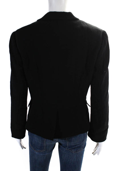 Barneys New York Womens Curved Hem One Button Short Blazer Jacket Black Size 10