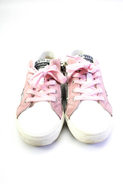 Vintage Havana Childrens Girls Mindy Low Top Glitter Sneakers Silver Pink Size 2