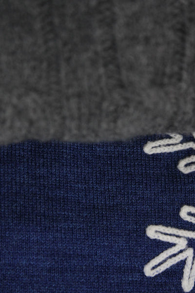 Ralph Lauren Sport Meister Womens Cable Knit Sweaters Gray Blue Size M XL Lot 2