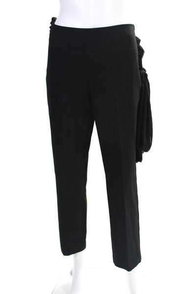 Trina Turk Womens Belted Sash High Rise Straight Leg Dress Pants Black Size 4