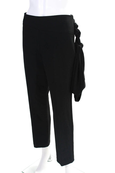 Trina Turk Womens Belted Sash High Rise Straight Leg Dress Pants Black Size 4