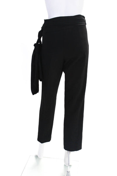 Trina Turk Womens Belted Sash High Rise Straight Leg Dress Pants Black Size 4