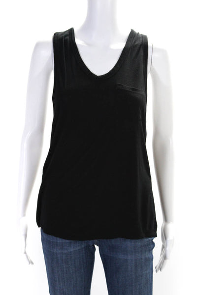 T Alexander Wang Womens Scoop Neck Sleeveless Racerback Tank Top Black Size S