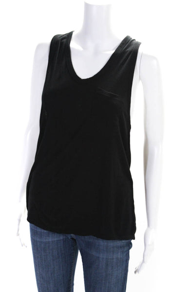 T Alexander Wang Womens Scoop Neck Sleeveless Racerback Tank Top Black Size S