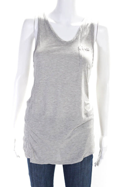 T Alexander Wang Womens Scoop Neck Racerback Sleeveless Tank Top Gray Size S